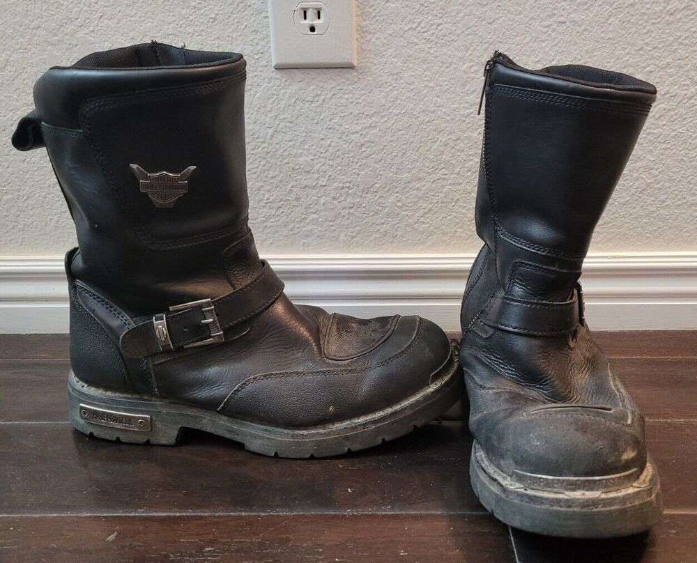 Harley Davidson Shift Engineer Zip 9” Motorcycle Boots Black D95115 12 M USA